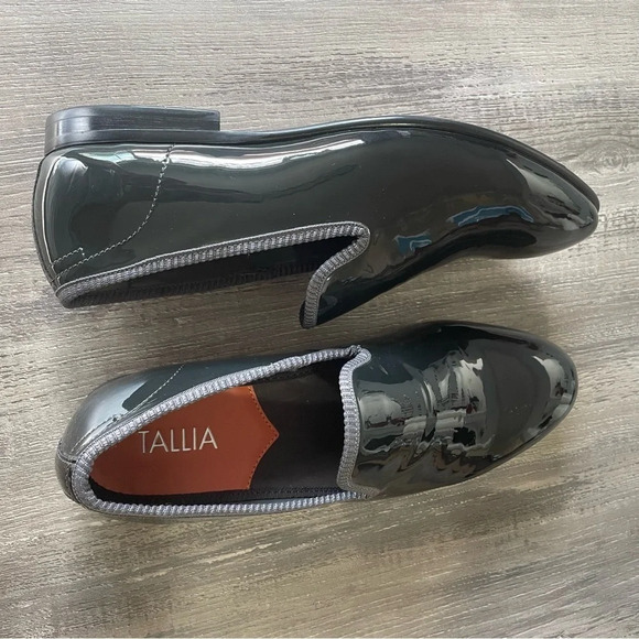 Tallia Enrico Patent Vegan Leather Slip On Loafers NEW - Picture 2 of 6
